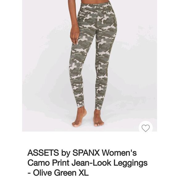 Spanx Assets Camoflage Shaping Leggings Womens Size XL New - Picture 2 of 6